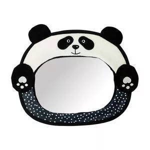 Espelho Para Banco De Trás Panda<BR>- Branco & Preto<BR>- 27x32,5x1cm