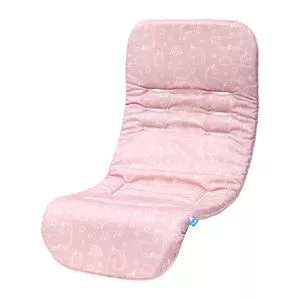 Almofada Para Carrinho Unicórnio<BR>- Rosa Claro & Off White<BR>- 81x33x2cm