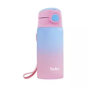 Copo Térmico Com Canudo<BR>- Rosa & Azul<BR>- 400ml