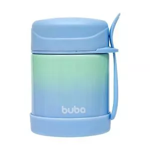 Pote Térmico<BR>- Inox & Azul<BR>- 320ml