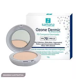 Pó Compacto Com Ozônio Ozone Dermic Fps70<BR>- Natural<BR>- 12g<BR>- Samana