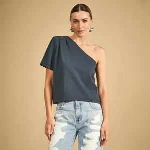 Cropped Ombro Único<br /> - Preto