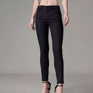 Calça Skinny Em Sarja<BR>- Preta