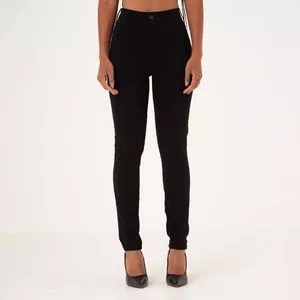 Calça Skinny Em Sarja<BR>- Preta