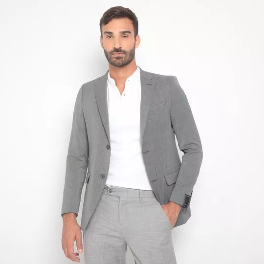 Blazer Com Recortes- Cinza