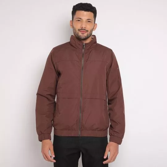 Jaqueta Bomber Classic Fit- Marrom