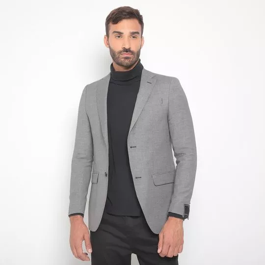 Blazer Com Recortes- Cinza Claro