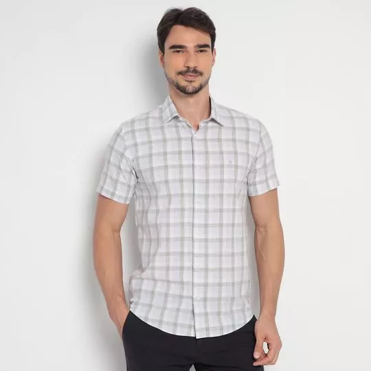 Camisa Slim Fit Xadrez- Lilás & Cinza Escuro