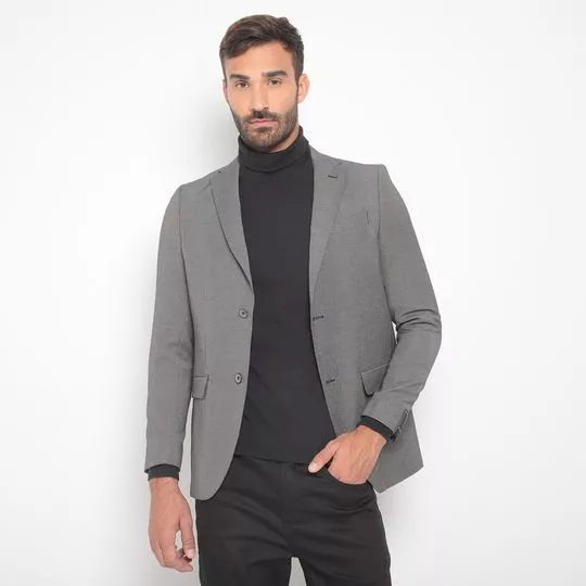 Blazer Com Recortes- Cinza Claro