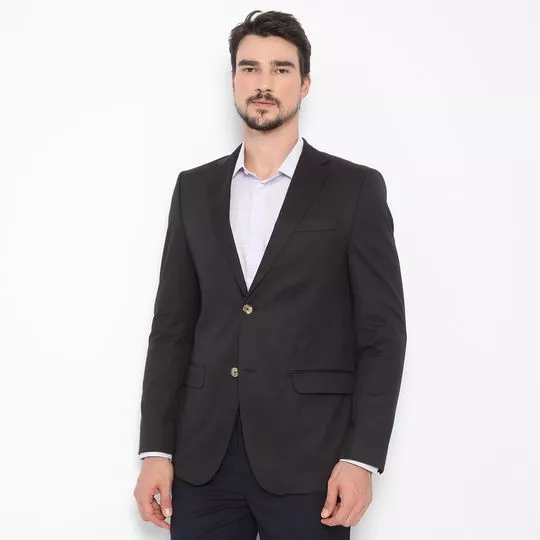 Blazer Com Recortes- Preto