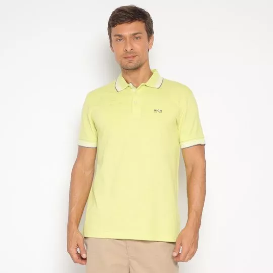 Polo Slim Highstil 1969®- Verde Limão & Branca