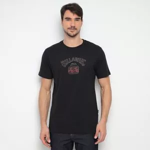 Camiseta Billabong®<BR>- Preta & Vermelha