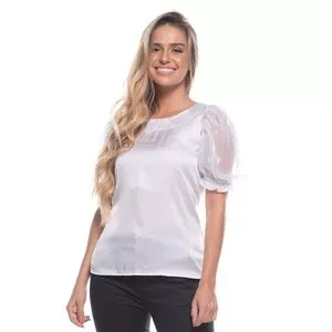 Blusa Acetinada<BR>- Branca