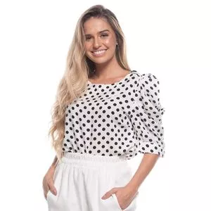 Blusa Poá<BR>- Branca & Preta