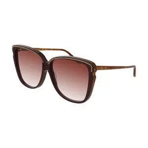 Óculos De Sol Arredondado<BR>- Marrom Escuro & Marrom<BR>- Gucci