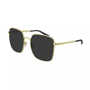 Óculos De Sol Quadrado<BR>- Dourado & Preto<BR>- Gucci