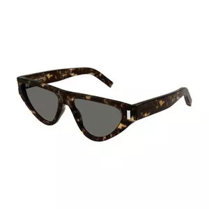 Óculos De Sol Gatinho<BR>- Marrom Escuro & Preto<BR>- Saint Laurent