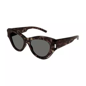 Óculos De Sol Gatinho<BR>- Marrom Escuro & Preto<BR>- Saint Laurent