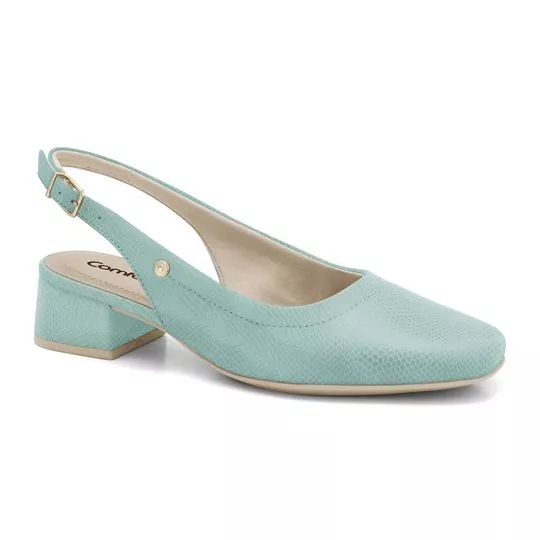 Slingback Texturizado- Verde Água