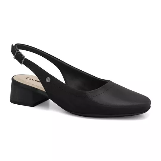 Slingback Liso- Preto