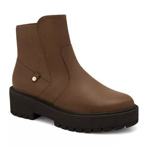 Bota Chelsea Em Couro<BR>- Marrom