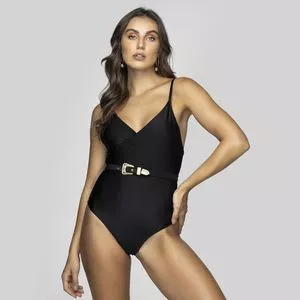 Body Cavado Com Aviamento<BR>- Preto<BR>- Brazil Del Mar