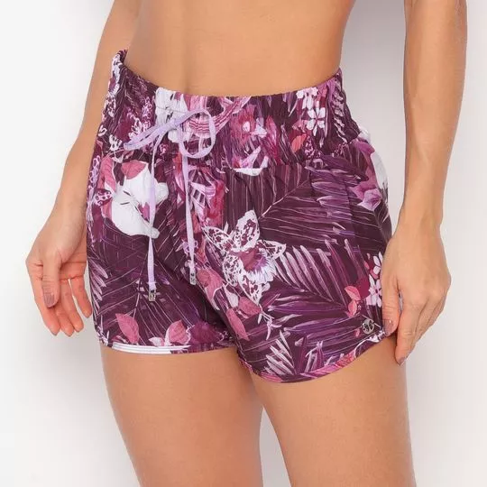 Short Floral- Roxo & Off White