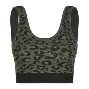 Top Animal Print<BR>- Cinza & Cinza Escuro