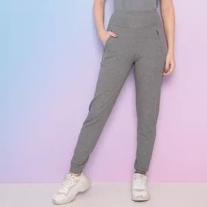 Calça Jogger Com Bolsos<BR>- Cinza Escuro