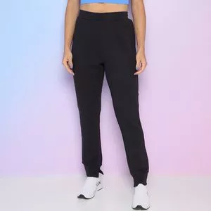 Calça Jogger Em Moletom<BR>- Preta