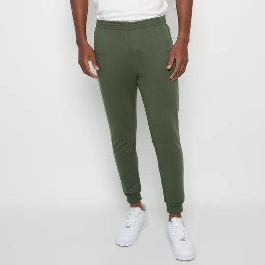 Calça Jogger Em Moletom- Verde Escuro- Costa Rica