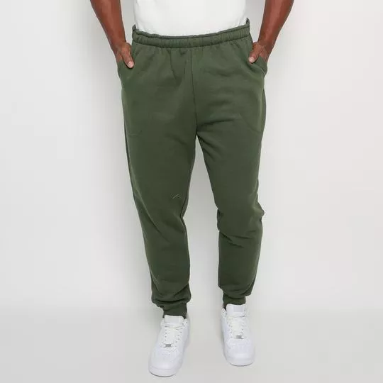 Calça Jogger Em Moletom- Verde Escuro- Costa Rica