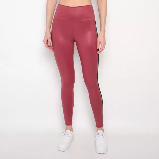 Legging Com Recortes- Vinho & Dourada- Patra