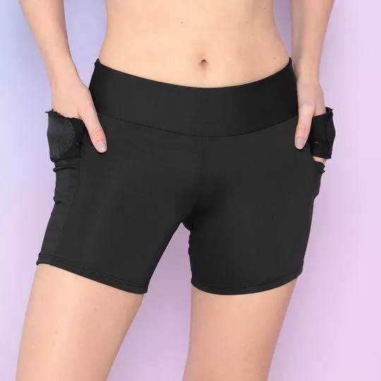 Short Com Bolso- Preto- Verbo Fitness