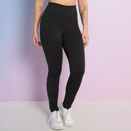 Legging Com Recortes- Preta- Verbo Fitness