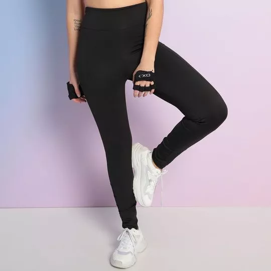 Legging Com Recortes- Preta- Verbo Fitness