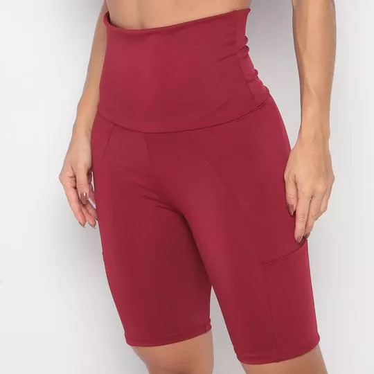 Bermuda Com Bolsos- Vinho- Verbo Fitness