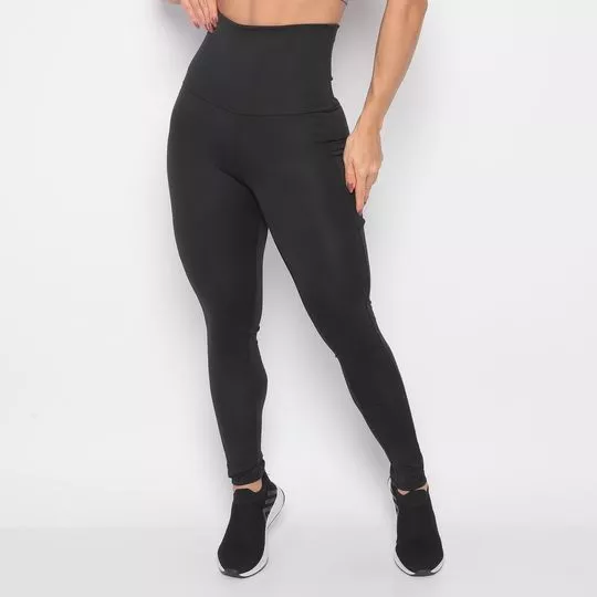 Legging Com Bolsos- Preta- Verbo Fitness