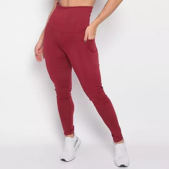 Legging Com Bolsos- Vinho- Verbo Fitness