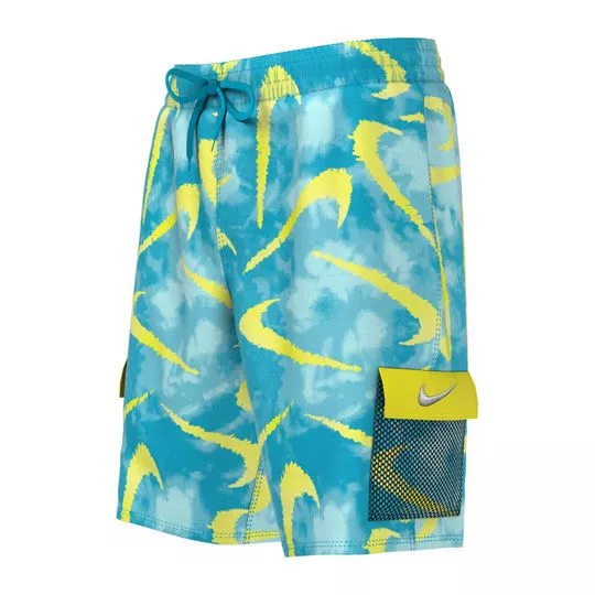 Short Monograma- Azul Claro & Amarelo