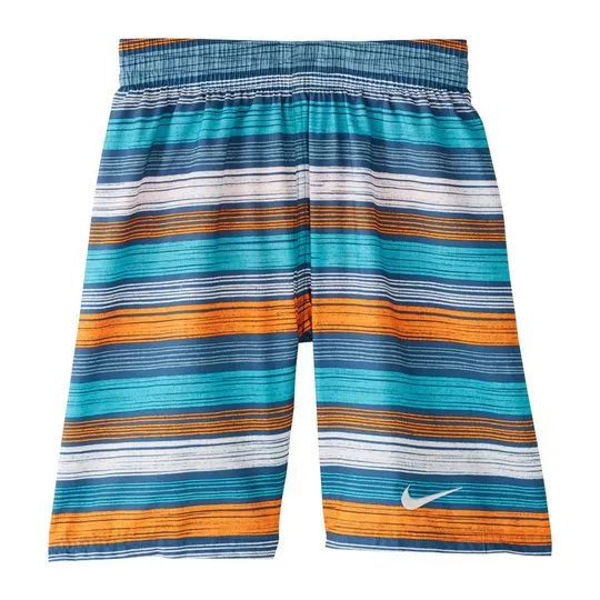 Short Listrado- Azul & Laranja