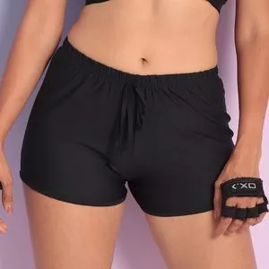 Short Com Recortes<BR>- Preto<BR>- Proeza Fitness