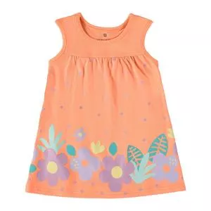 Vestido Floral<BR>- Laranja