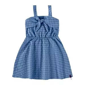 Vestido Xadrez<BR>- Azul