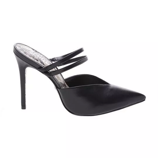 Mule Em Couro- Preto- Salto: 8,5cm- Schutz