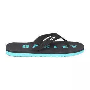 Chinelo Zeal<BR>- Preto & Azul Turquesa