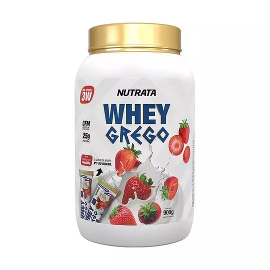 Whey Grego- Morango Com Chantilly- 900g- Nutrata