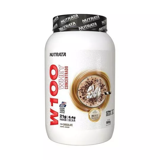 W100 Whey- Chocolate Com Coco- 900g- Nutrata