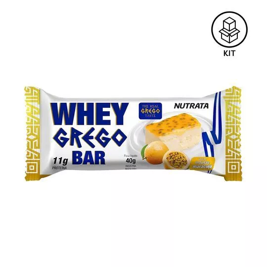 Whey Grego Bar- Mousse De Maracujá- 12 Unidades- Nutrata