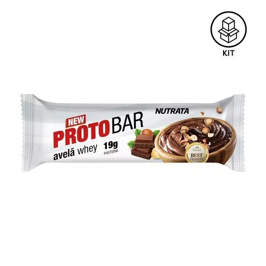 Protobar Whey- Avelã- 8 Unidades- Nutrata